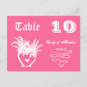 Carte Postale Plage tropicale Pink Island Palm Tree Mariage