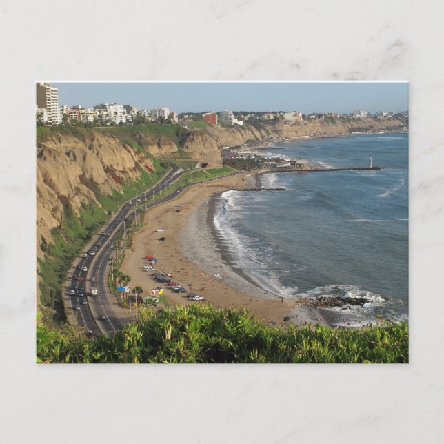 Carte Postale Plage verte de côte au Lima-Pérou (Devant)