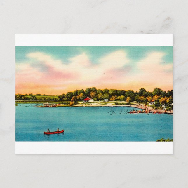 Carte Postale Plages se baignantes DANBURY, conn. de lac (Devant)
