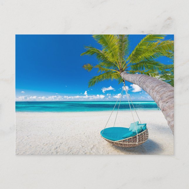 Carte Postale Plages tropicales | Balançoire de plage de paysage (Devant)