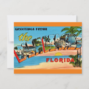 Carte Postale Plages vintage de Palm Beaches Floride