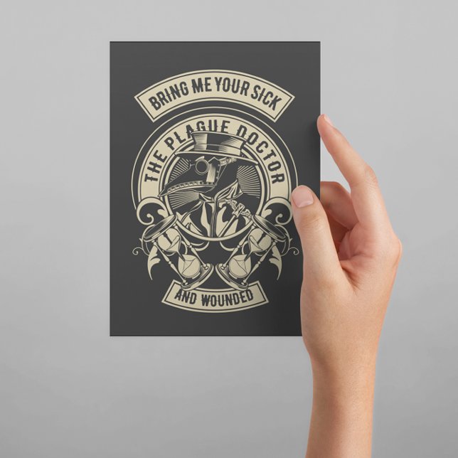 Carte Postale Plague Doctor Vintage (plague doctor black postcard)