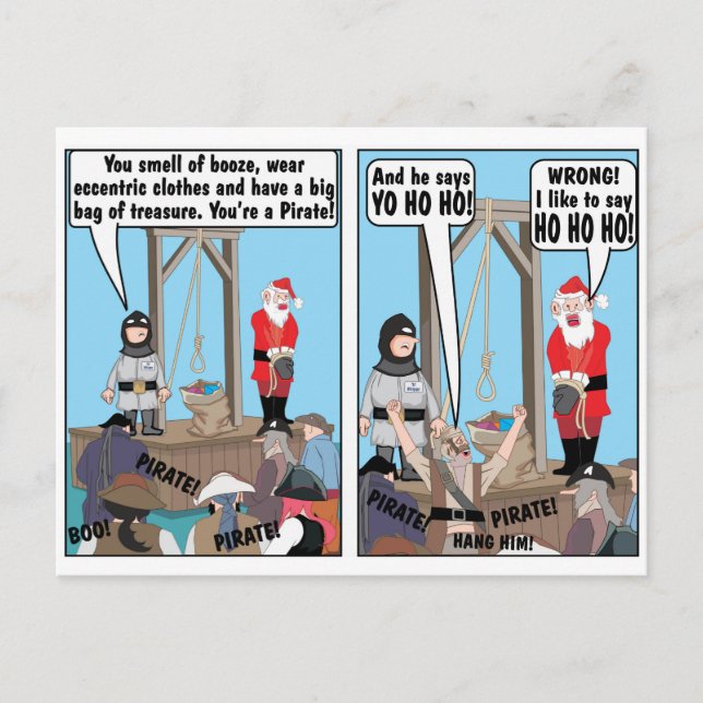 CARTE POSTALE PLAISANCE PIRATE DE NOËL (Devant)