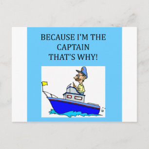Carte Postale plaisanterie amusante du capitaine de bateau