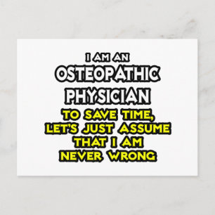 Carte Postale Plaisanterie du médecin ostéopathique .. Ne jamais