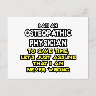 Carte Postale Plaisanterie du médecin ostéopathique .. Ne jamais