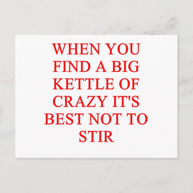 Carte Postale plaisanterie folle d'insne (Devant)