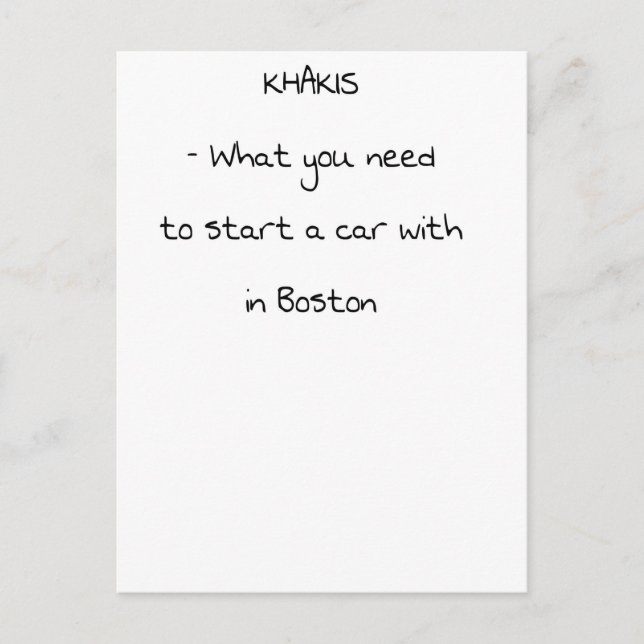 Carte Postale Plaisanteries de Boston (Devant)