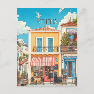 Carte Postale Plaka, Athènes Grèce Travel