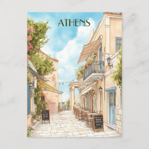 Carte Postale Plaka, Athènes Grèce Travel
