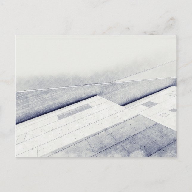 Carte Postale Plan aquarelle Architecture maison moderne (Devant)