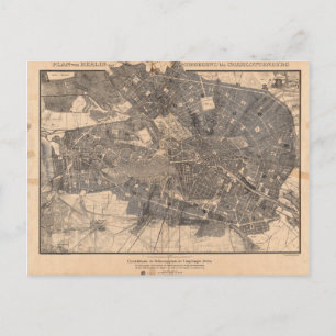Carte Postale Plan d'aménagement de Berlin en Allemagne en 1862