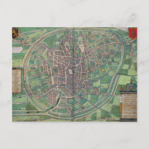 Carte Postale Plan de Bruxelles, de 'Civitates Orbis Terra