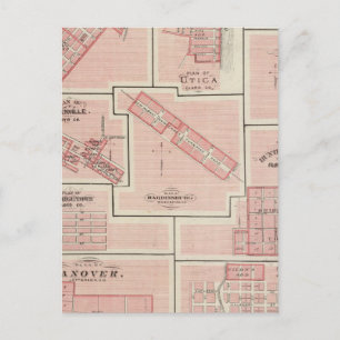 Carte Postale Plan de Charlestown avec Utica, Henryville