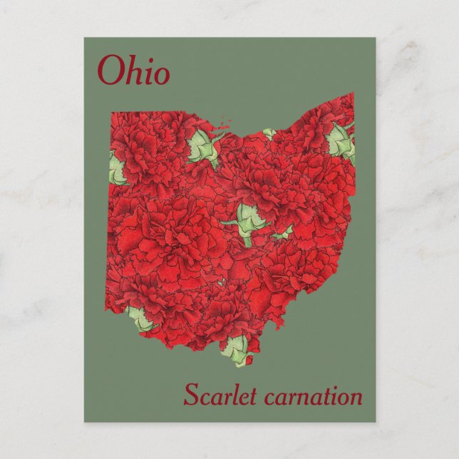 Carte Postale Plan de collage de la fleur de l'Ohio (Devant)