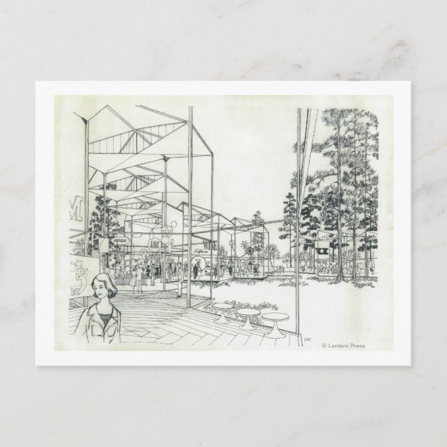 Carte Postale Plan de conception aérienne de l'aiguille spatiale (Devant)