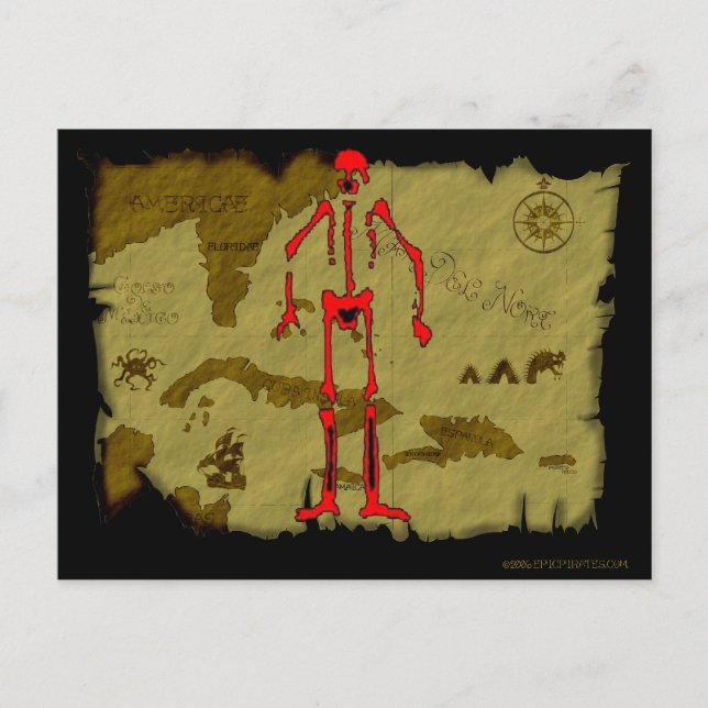 Carte Postale Plan de jolly roger #6 (Devant)