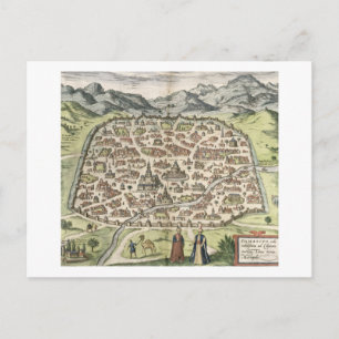 Carte Postale Plan de la ville de Damas, Syrie, 1620 (gravure)