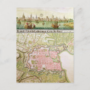 Carte Postale Plan de la ville de La Rochelle, 1736