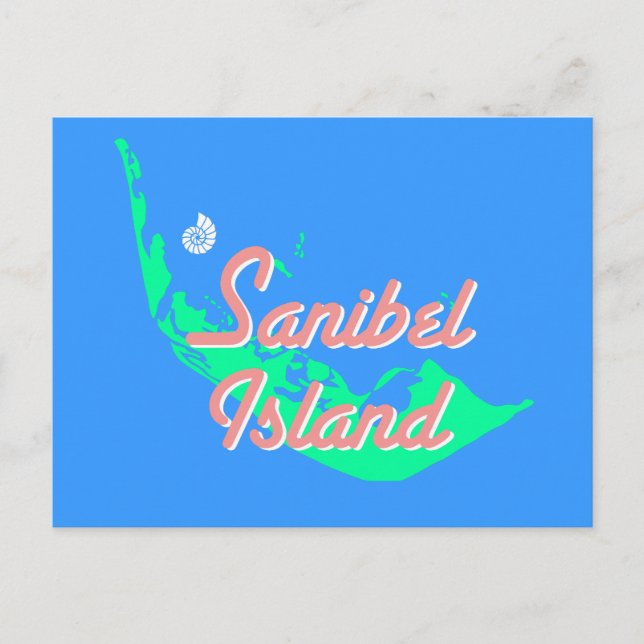 Carte Postale Plan de l'île de Sanibel (Devant)