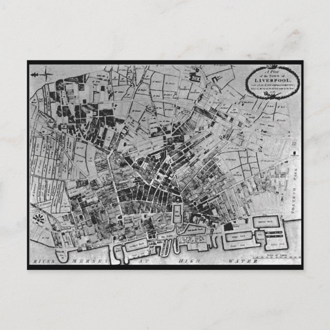 Carte Postale Plan de Liverpool de 1796 (Devant)