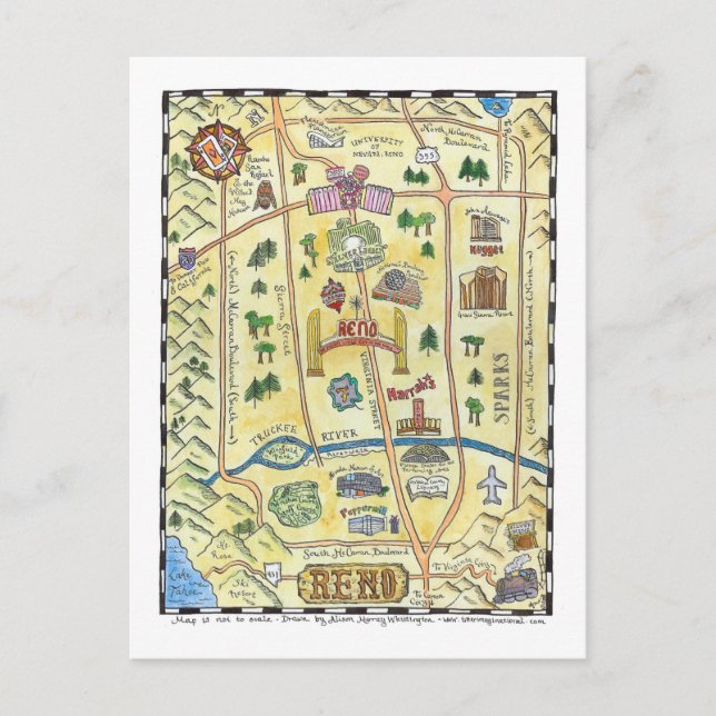 Carte Postale Plan de Reno (Devant)