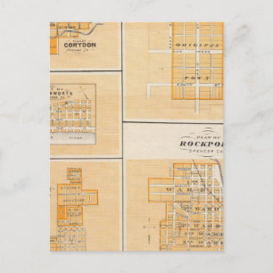 Carte Postale Plan de Rockport, Spencer Co avec Everton