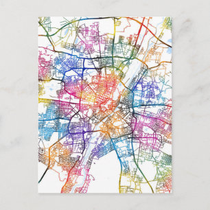 Carte Postale Plan de ville de Munich Allemagne