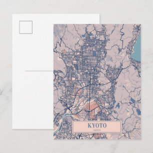 Carte Postale Plan de ville venteux de Kyoto Japon Voyage