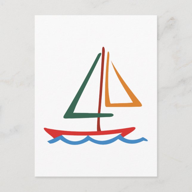 Carte Postale Plan du bateau à voile (Devant)