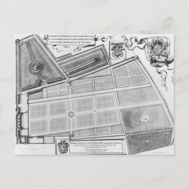 Carte Postale Plan du Jardin Royal (Devant)