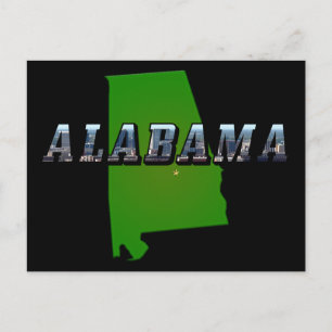 Carte Postale Plan Plan et texte de l'image de l'Alabama