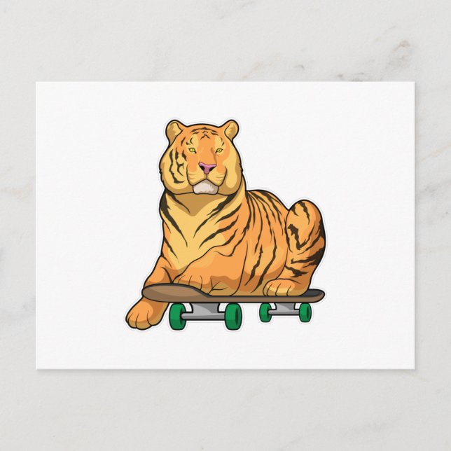 Carte Postale Planche à roulettes Tiger Skater (Devant)