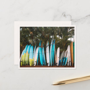 Carte Postale Planches de surf rétro à Kauai Hanalei Beach