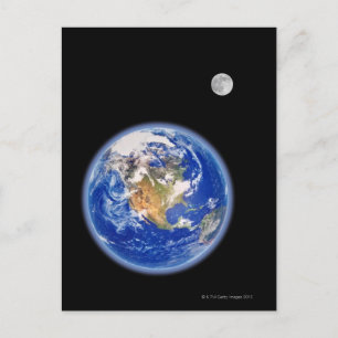Carte Postale Planer Terre et Lune