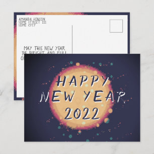 Carte Postale Planète Abstraite moderne Bonne année 2023