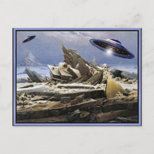 Carte Postale Planète étrange - visite d'UFO