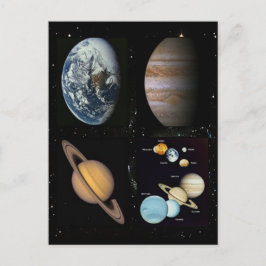 Carte Postale Planètes système solaire collage
