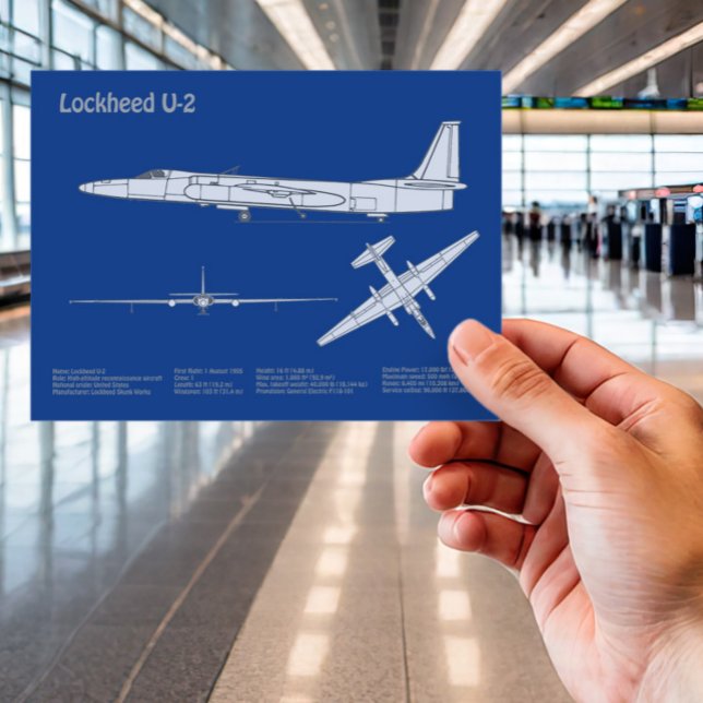 Carte Postale Plans de conception d'avion U-2 Dragon Lady ABD (Créateur téléchargé)