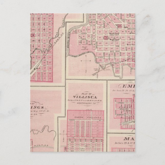 Carte Postale Plans de Glenwood, Denison, Hastings (Devant)