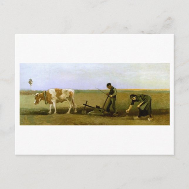 Carte Postale Plantation de pommes de terre, Vincent van Gogh (Devant)