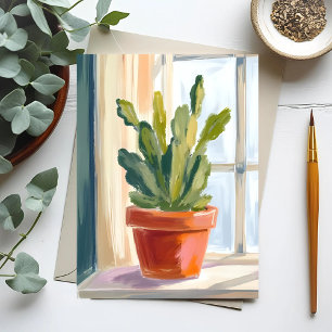 Carte Postale Plante de cactus Aquarelle botanique verte