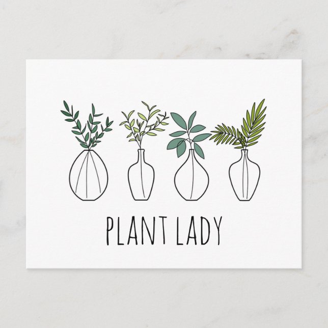 Carte Postale Plante Lady line Plantes d'art Illustration (Devant)