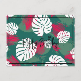 Carte Postale Plante Tropicale Joyeux Anniversaire