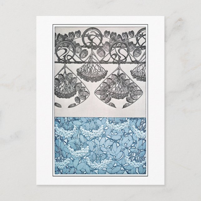Carte Postale Plantes de style Art Nouveau, Mucha (Devant)