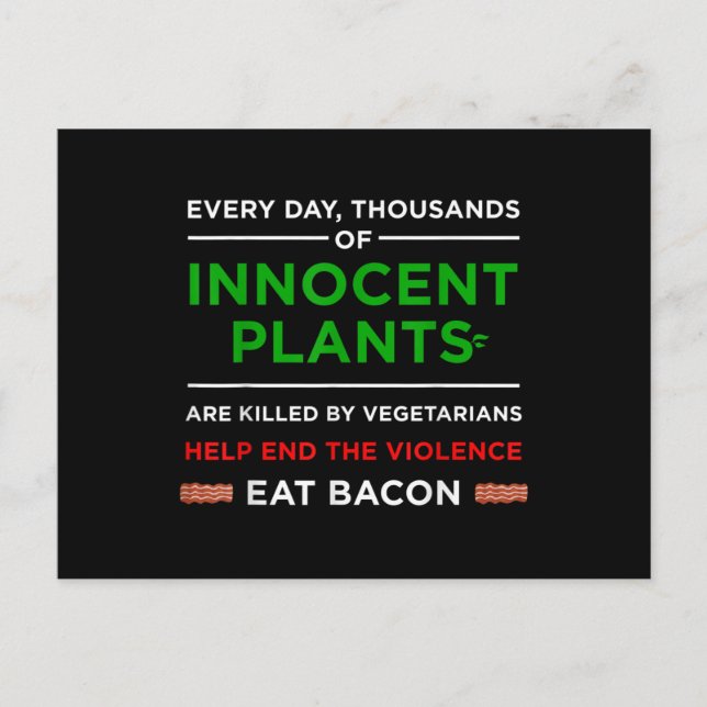 Carte Postale Plantes innocents de Bacon (Devant)
