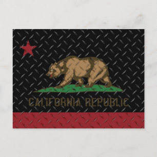 Carte Postale Plaque de diamant noire de la République de Califo