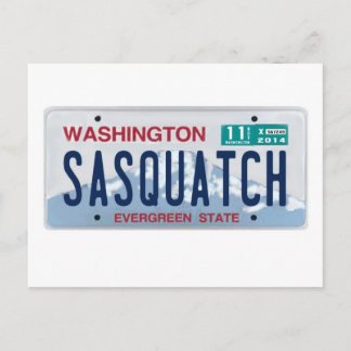 Carte Postale Plaque de licence Washington Sasquatch