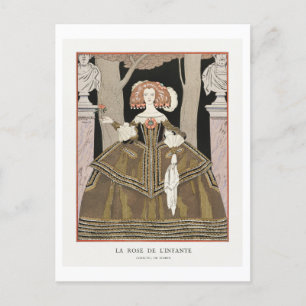 Carte Postale Plaque de mode Art déco de la soirée Gown par Barb