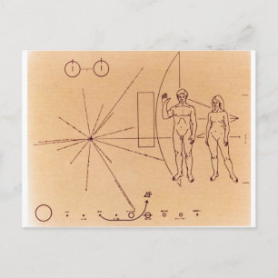 Carte Postale Plaque de Pioneer 10's gravée en or anodisé